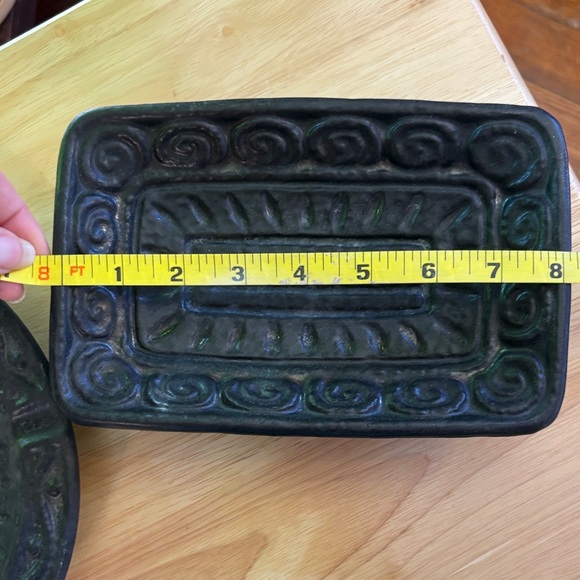 Vintage 1971 Signed "Dove" Brutalist Pottery Set - Ashtray & Footed Trinket Dish - Picture 7 of 10